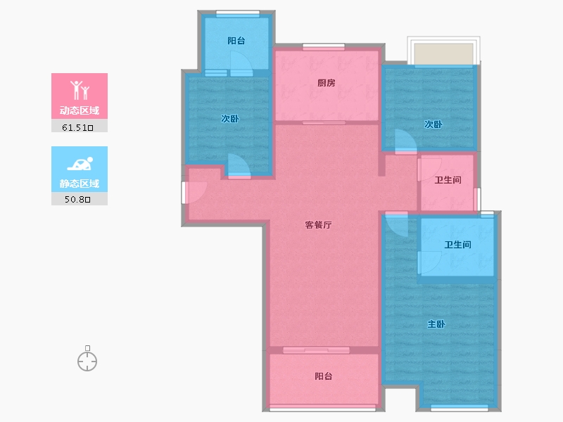 湖南省-长沙市-梦想枫林湾-95.00-户型库-动静分区