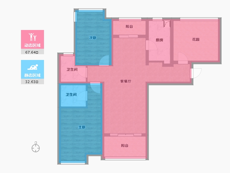 山西省-吕梁市-溪湖壹号-107.69-户型库-动静分区