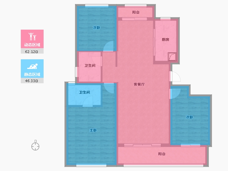 河北省-沧州市-渤海壹品-105.00-户型库-动静分区