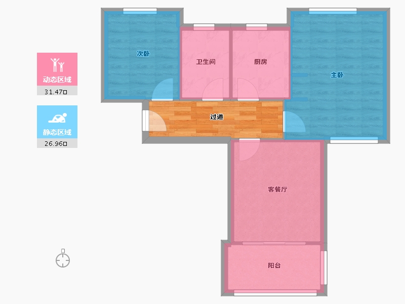 上海-上海市-金硕河畔景园-西区-58.00-户型库-动静分区