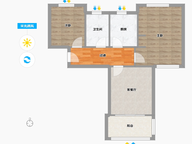 上海-上海市-金硕河畔景园-西区-58.00-户型库-采光通风