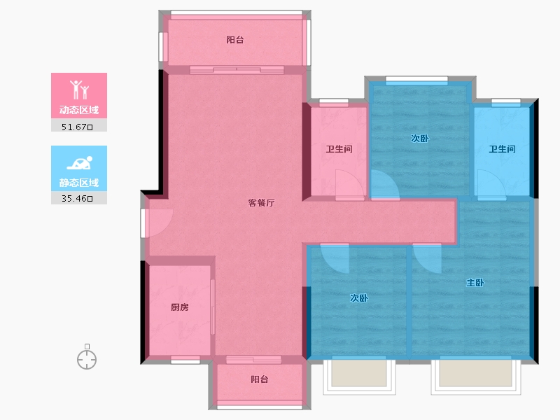 广西壮族自治区-柳州市-君悦乾景-96.00-户型库-动静分区