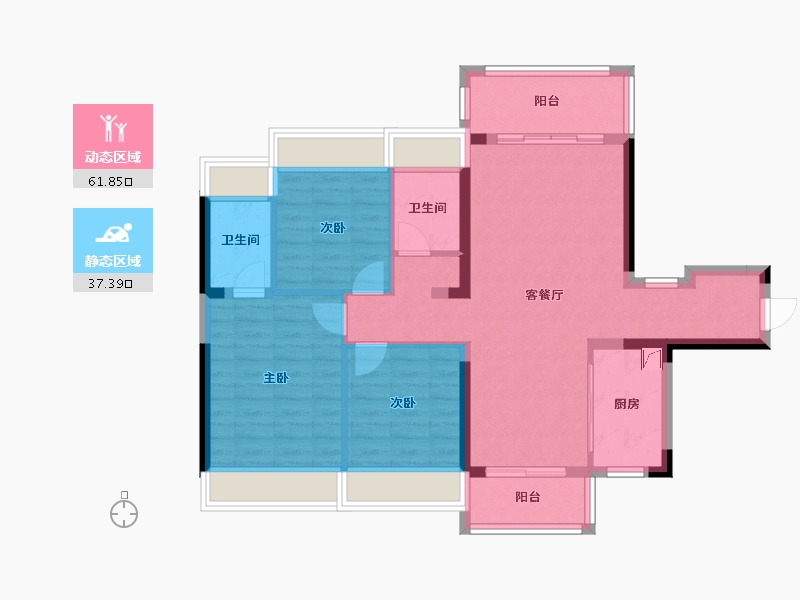 广西壮族自治区-玉林市-玉林城央时代-117.00-户型库-动静分区