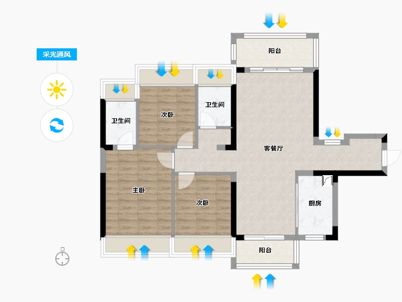 广西壮族自治区-玉林市-玉林城央时代-117.00-户型库-采光通风