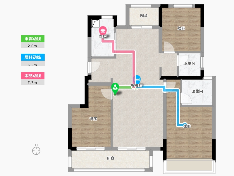 四川省-成都市-绿城·桂语麓境-103.89-户型库-动静线