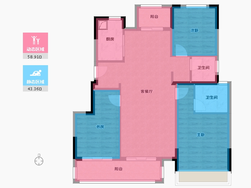 四川省-成都市-绿城·桂语麓境-103.89-户型库-动静分区