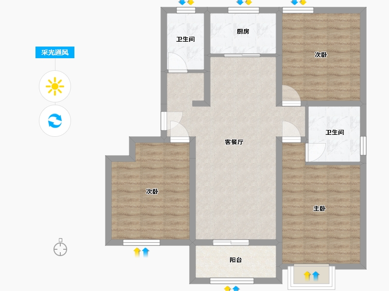 山东省-枣庄市-家和园小区-100.00-户型库-采光通风