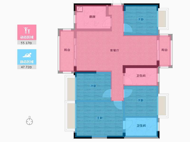 广东省-东莞市-安联·尚璟-105.00-户型库-动静分区