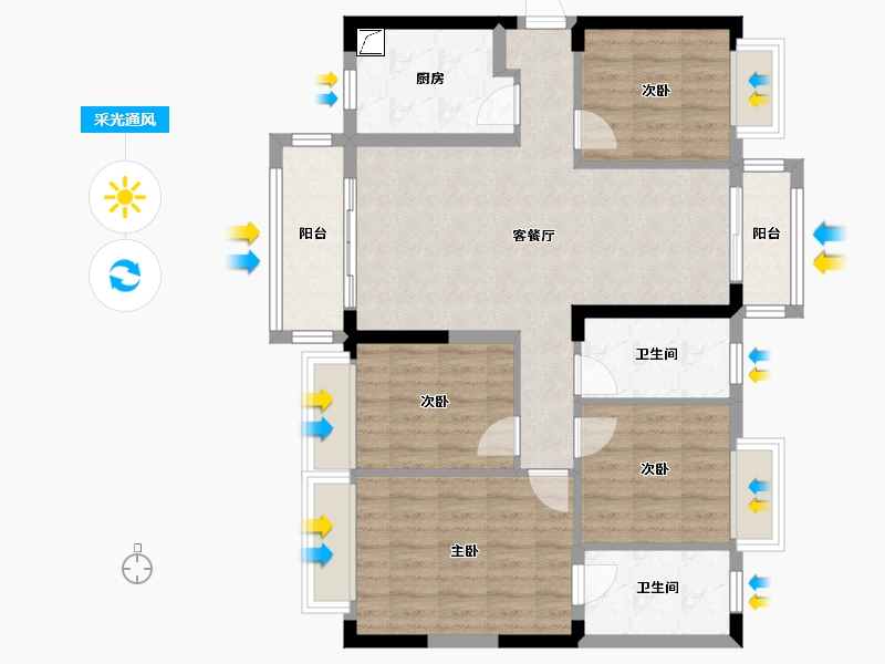 广东省-东莞市-安联·尚璟-105.00-户型库-采光通风