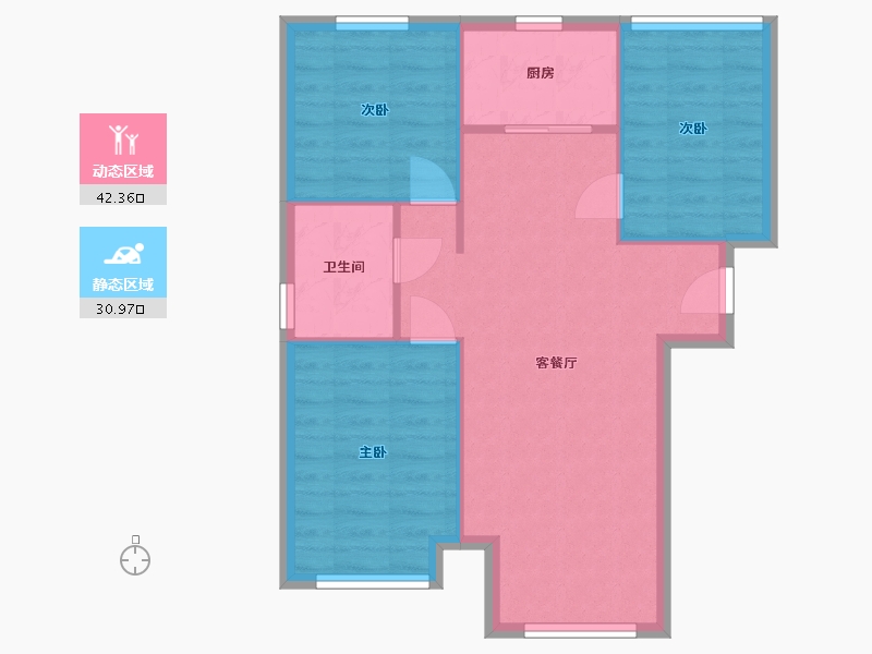 辽宁省-沈阳市-碧桂园公园里-81.37-户型库-动静分区