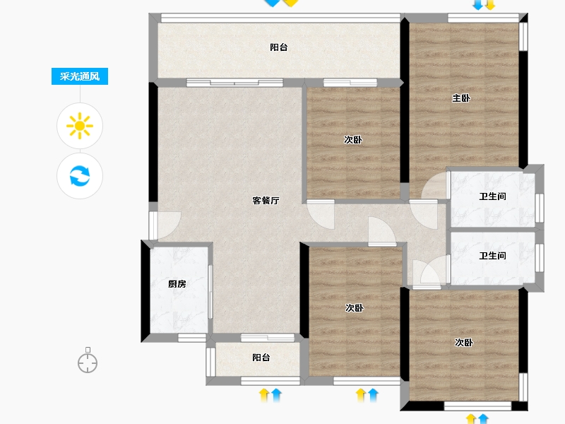 福建省-漳州市-远晟御湖半岛-87.02-户型库-采光通风