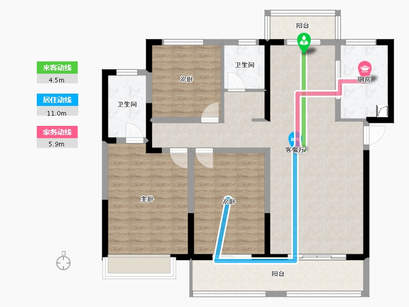 河南省-新乡市-阳光华府-115.00-户型库-动静线