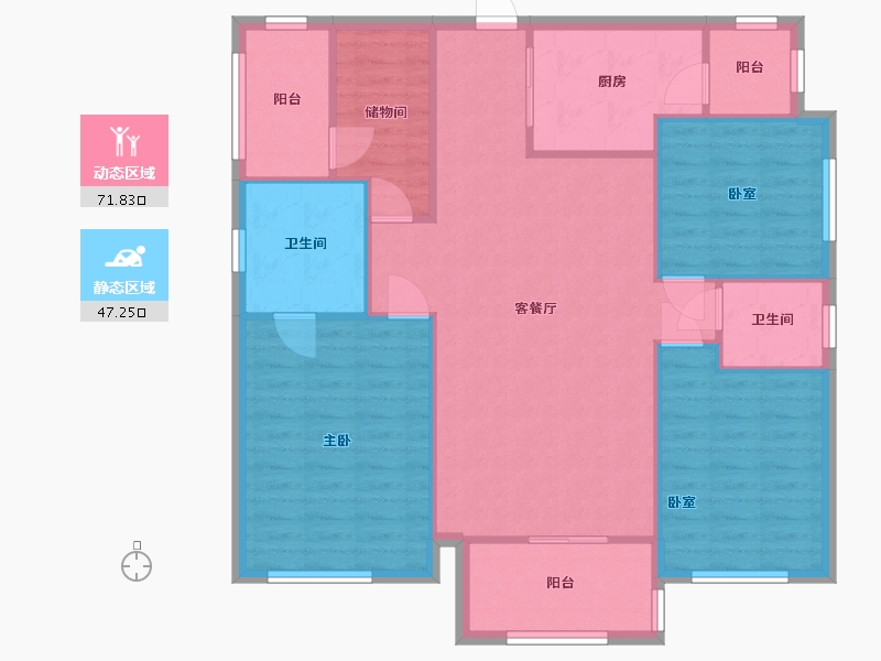 四川省-成都市-保利大都汇君汇-120.00-户型库-动静分区