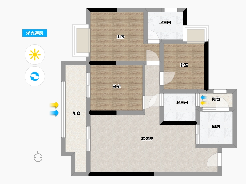 四川省-德阳市-中迪国际-77.77-户型库-采光通风