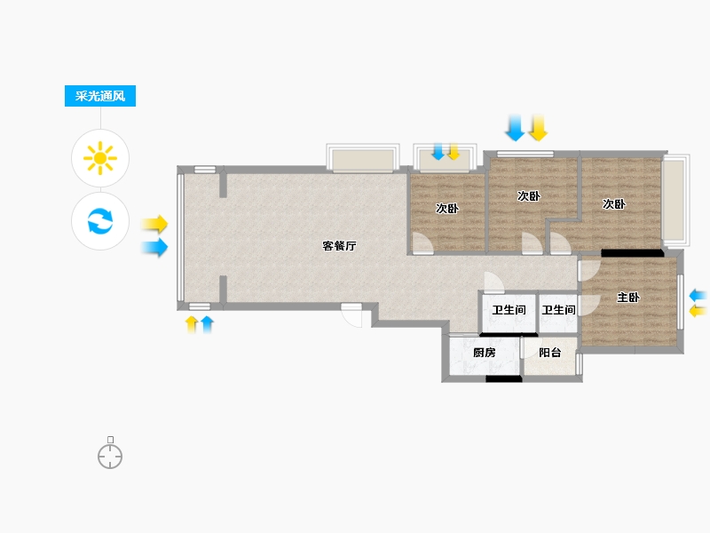 广东省-韶关市-中央公馆-120.00-户型库-采光通风