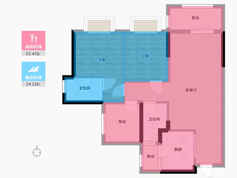 广东省-惠州市-玖璟台-70.72-户型库-动静分区