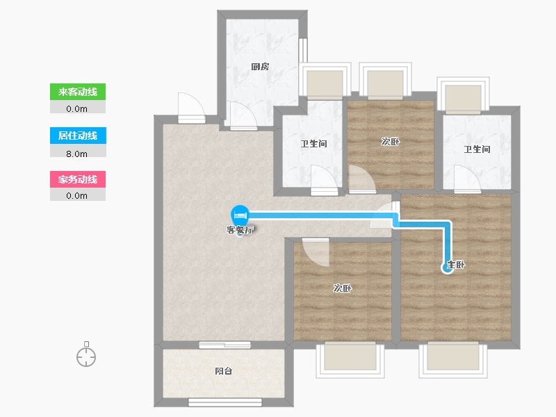 上海-上海市-金地嘉源-74.00-户型库-动静线