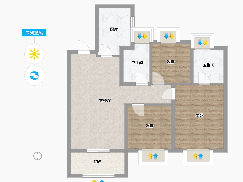 上海-上海市-金地嘉源-74.00-户型库-采光通风