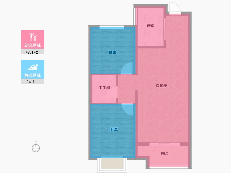 山西省-太原市-东山雅苑-70.00-户型库-动静分区