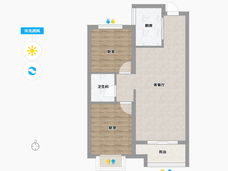 山西省-太原市-东山雅苑-70.00-户型库-采光通风