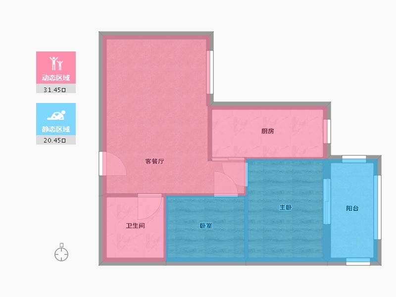 北京-北京市-西二旗智学苑-44.70-户型库-动静分区