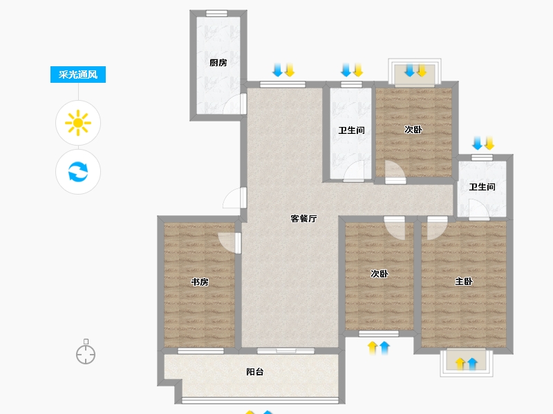 江西省-鹰潭市-华章·学府香颂-111.21-户型库-采光通风