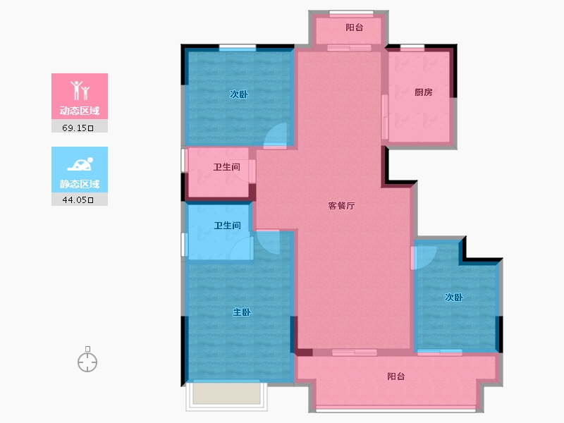 河南省-周口市-希尔顿·逸林府二期-101.10-户型库-动静分区