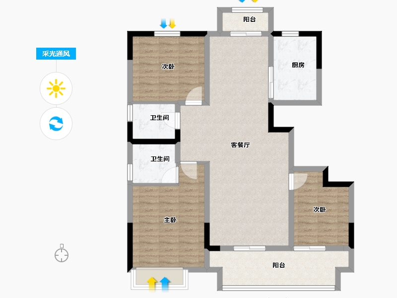 河南省-周口市-希尔顿·逸林府二期-101.10-户型库-采光通风