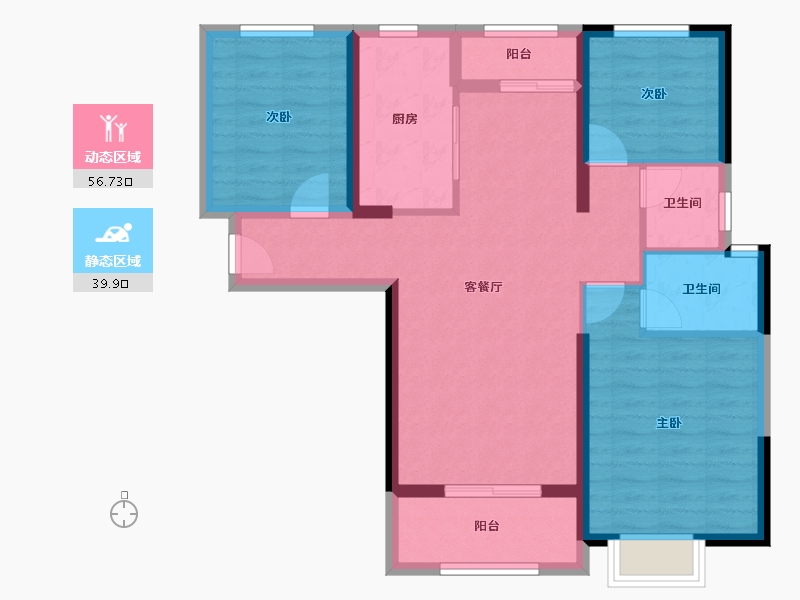 湖北省-黄石市-大桥·一品园·三期-86.08-户型库-动静分区