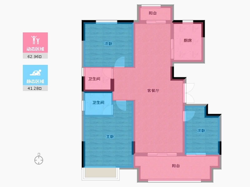 河南省-周口市-希尔顿·逸林府二期-93.40-户型库-动静分区