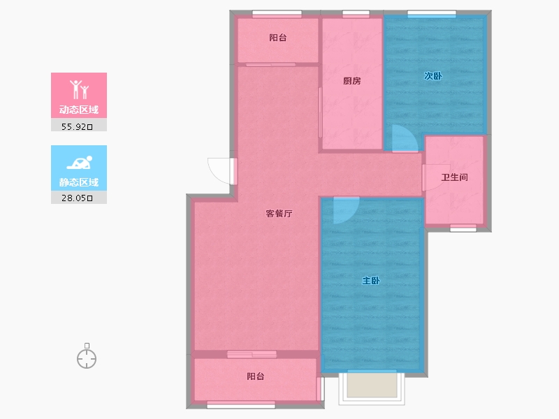 上海-上海市-久华佳苑-一期-76.90-户型库-动静分区