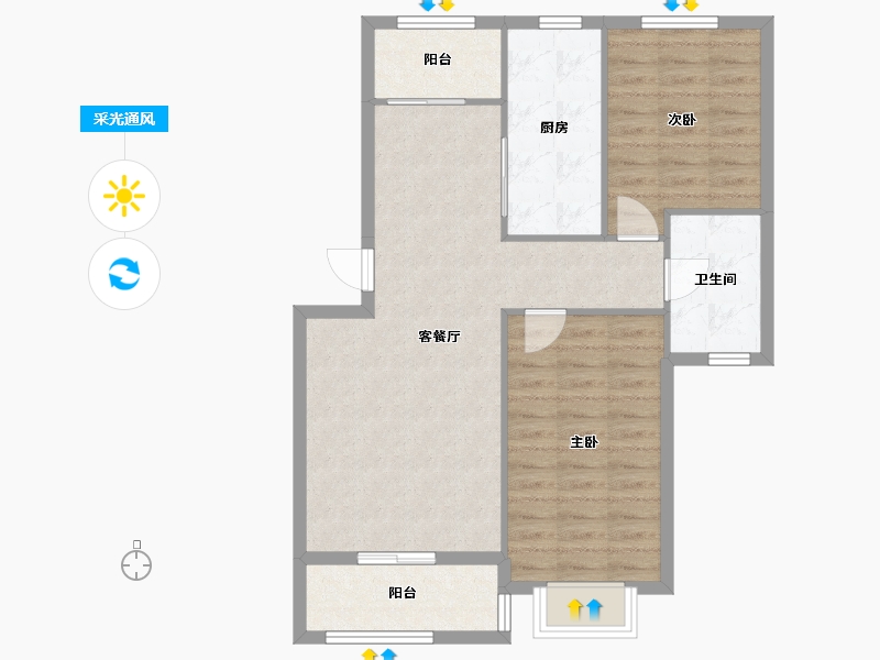 上海-上海市-久华佳苑-一期-76.90-户型库-采光通风