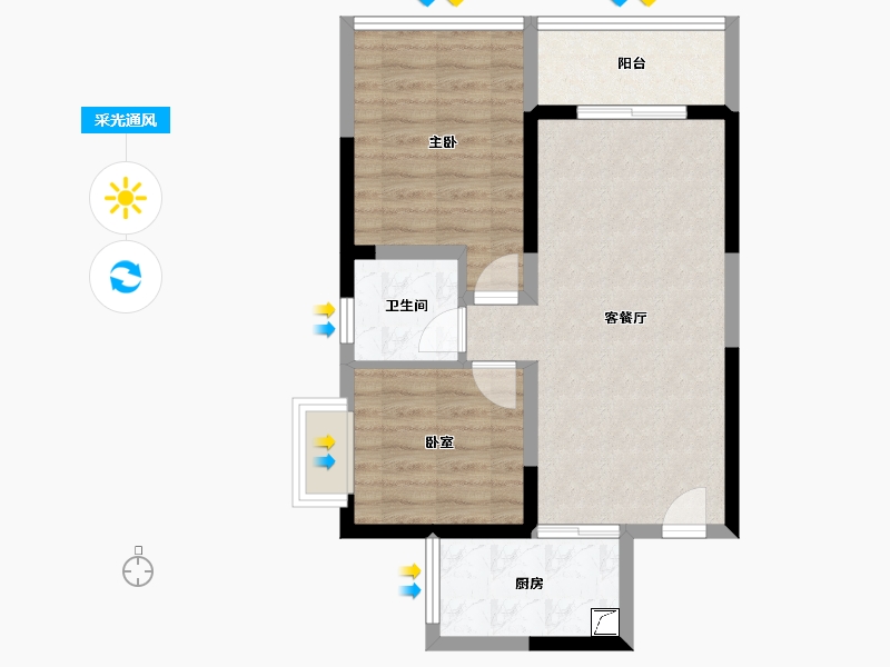 广西壮族自治区-北海市-茂业新城-61.78-户型库-采光通风