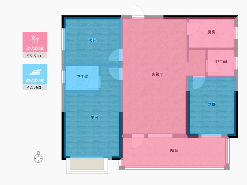 湖南省-衡阳市-沐林当代郡-109.00-户型库-动静分区