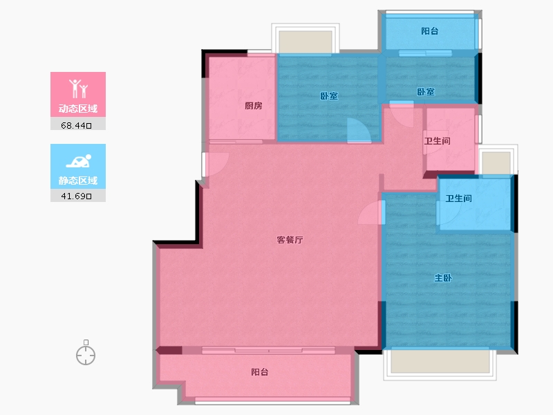 江苏省-苏州市-玖珑台-100.00-户型库-动静分区