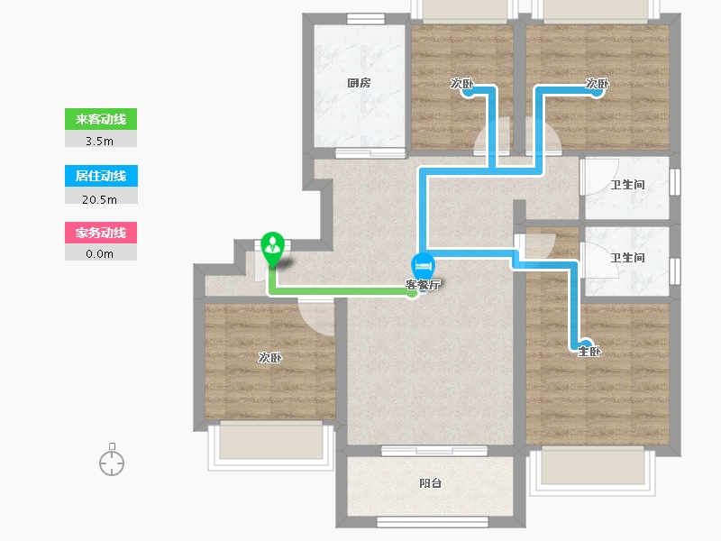 上海-上海市-大华朗香瑧园-76.85-户型库-动静线