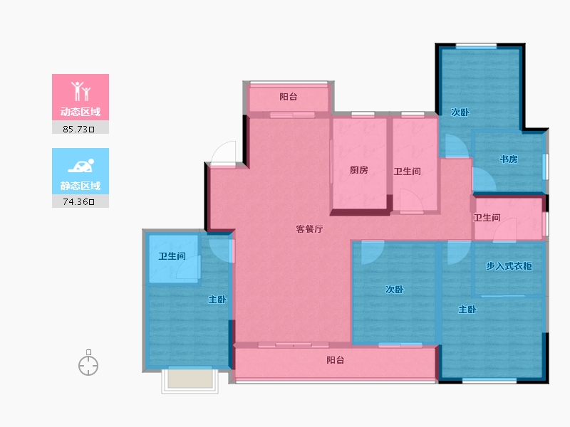 江西省-上饶市-蓝城·明月江南-144.25-户型库-动静分区