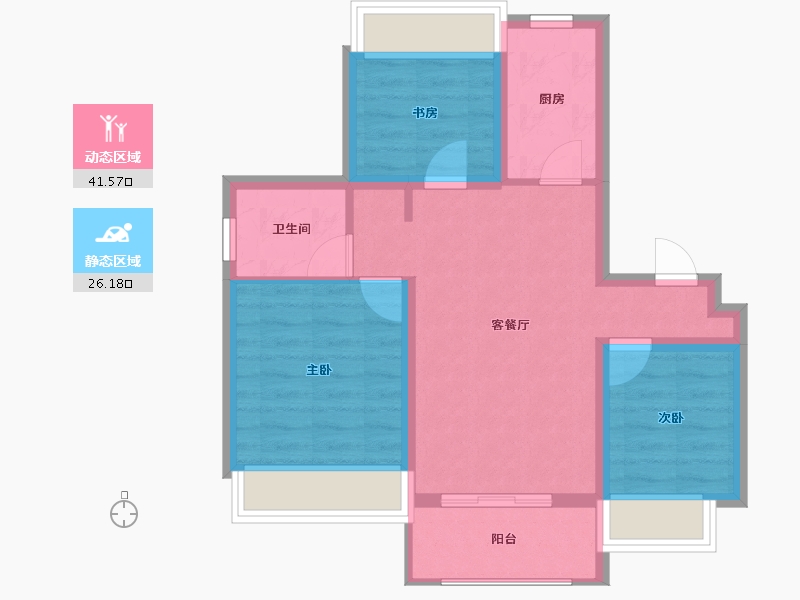 上海-上海市-瑞和·上海印象-59.72-户型库-动静分区