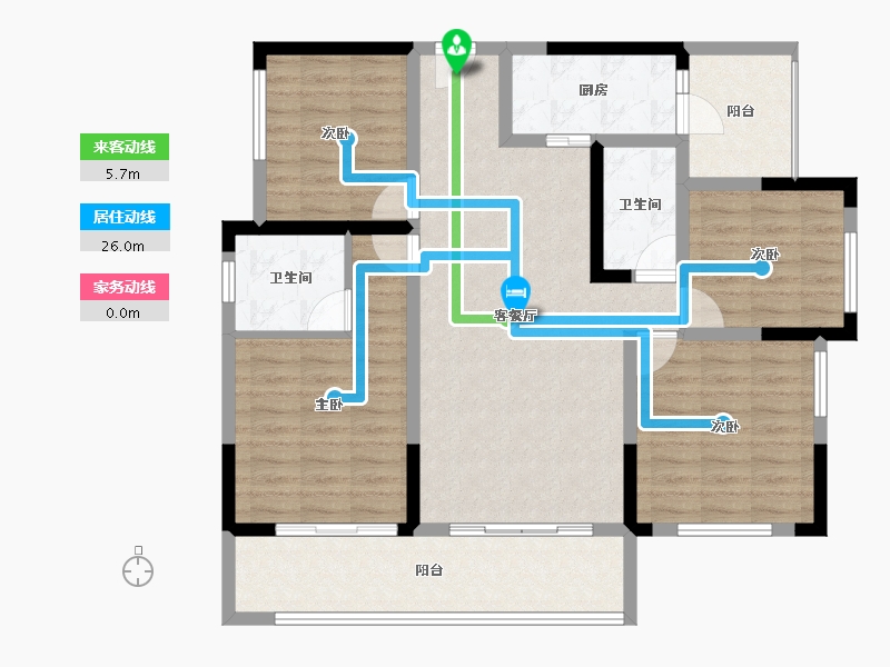 四川省-乐山市-阳光·研溪华府-104.89-户型库-动静线