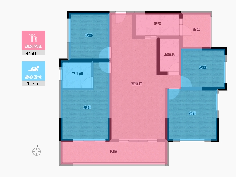 四川省-乐山市-阳光·研溪华府-104.89-户型库-动静分区