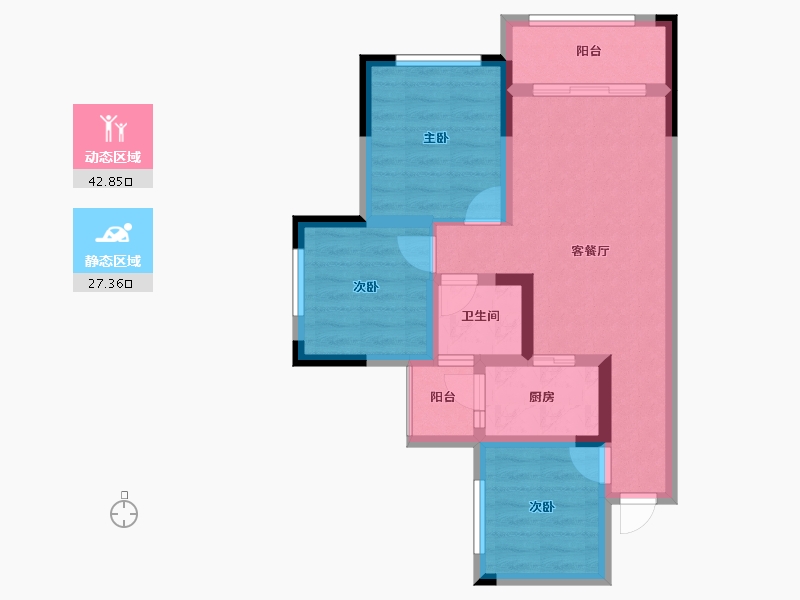 四川省-乐山市-阳光·研溪华府-61.16-户型库-动静分区