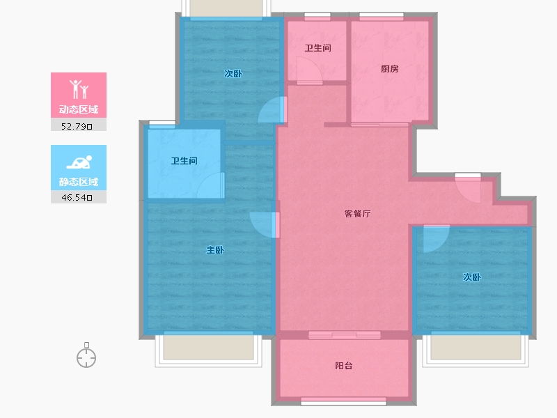 上海-上海市-大华朗香瑧园-89.34-户型库-动静分区