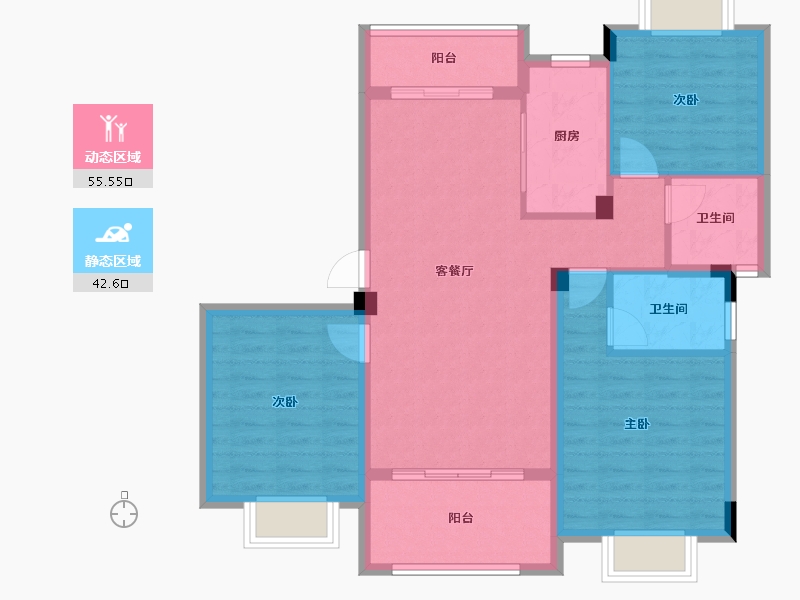 江西省-吉安市-永丰·盛世豪园-88.05-户型库-动静分区