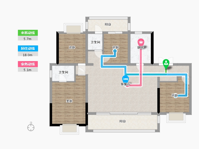 云南省-昆明市-巴江福诚佳园三期-130.00-户型库-动静线