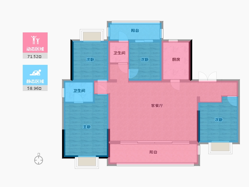 云南省-昆明市-巴江福诚佳园三期-130.00-户型库-动静分区