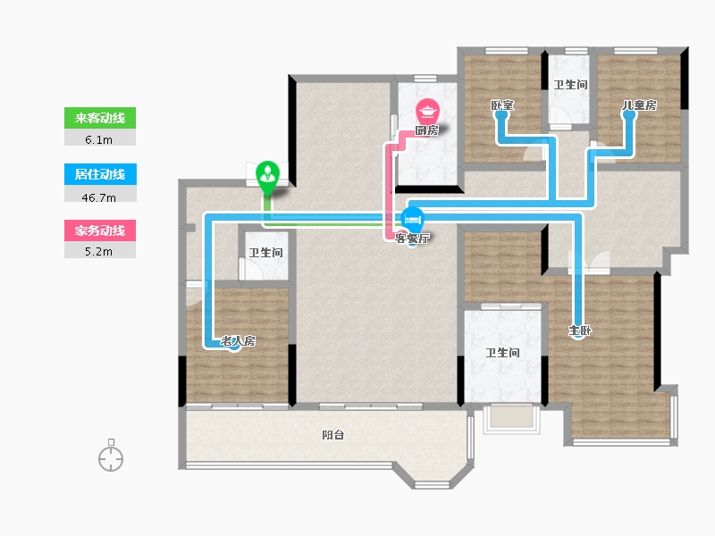 安徽省-蚌埠市-荣盛华府二区玖珑院-192.00-户型库-动静线