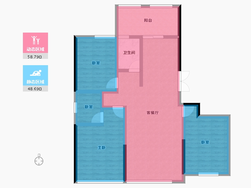 吉林省-吉林市-路弘•阳光华苑-95.78-户型库-动静分区