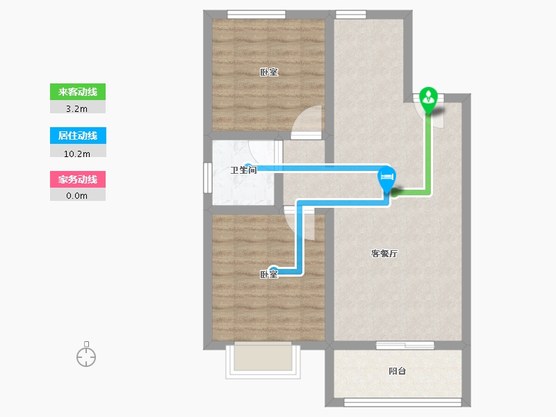 河北省-张家口市-名门荣耀府-65.60-户型库-动静线