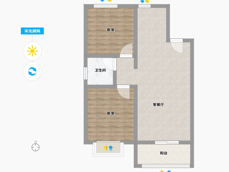 河北省-张家口市-名门荣耀府-65.60-户型库-采光通风