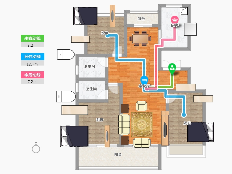 安徽省-阜阳市-太和绿城明月江南-99.90-户型库-动静线